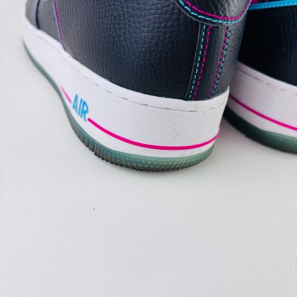 Nike Air Force 1 LV8 Miami Nights Mens Sz 12 Black Fireberry Sneakers DD9183-001 - Picture 6 of 12